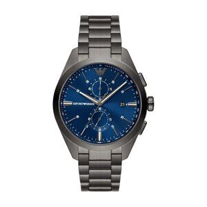 NWT Authentic Emporio Armani Chronograph Quartz Blue Dial Men's Watch